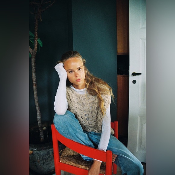 ZARA OPENWORK KNIT CAPE - Picture 8 of 11